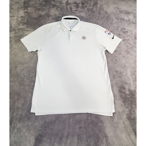Nike Other - Nike Men's Sz M NBA Los Angeles Clippers Coaches Polo Short Sleeve White C15-8